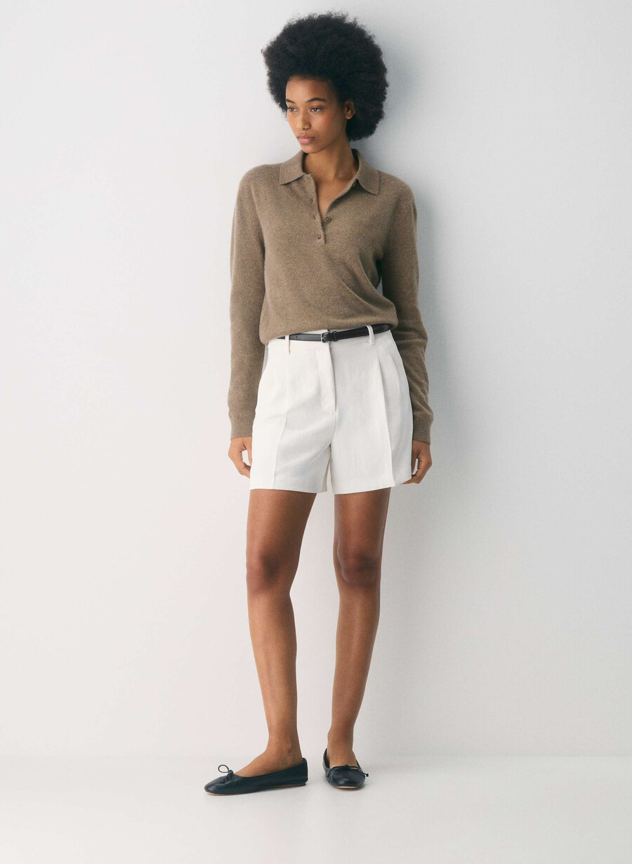 pantaloni scurți the effortless short la jumătatea coapsei - crepette deschis cu mesteacĂn