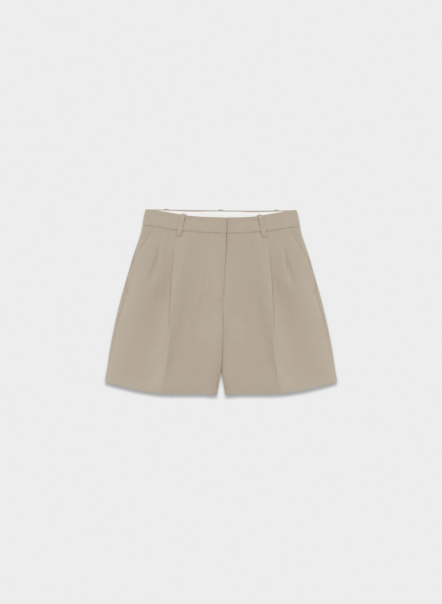 pantaloni scurți effortless la mijlocul coapsei - crepette nomad taupe
