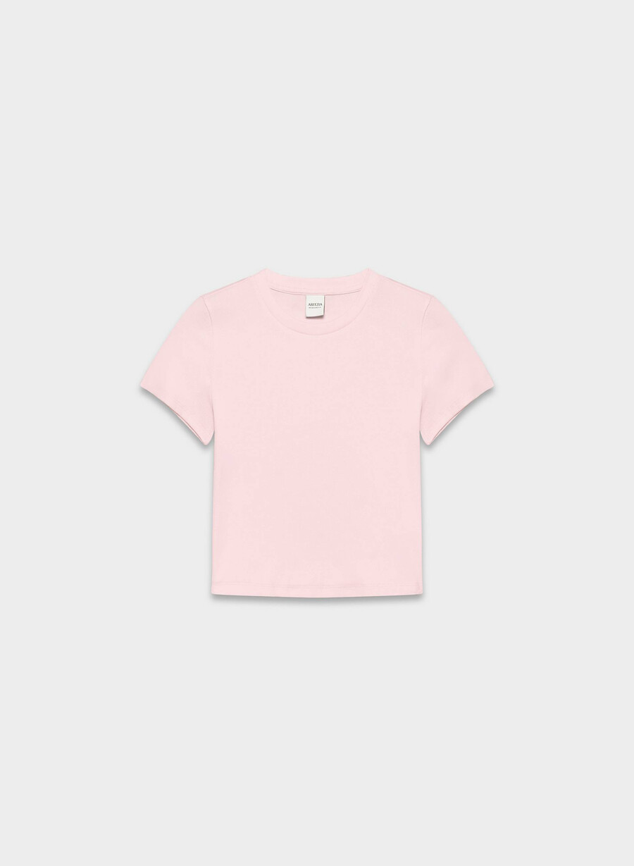 tricou homestretch cu talie ajustabilă și nervuri villa pink