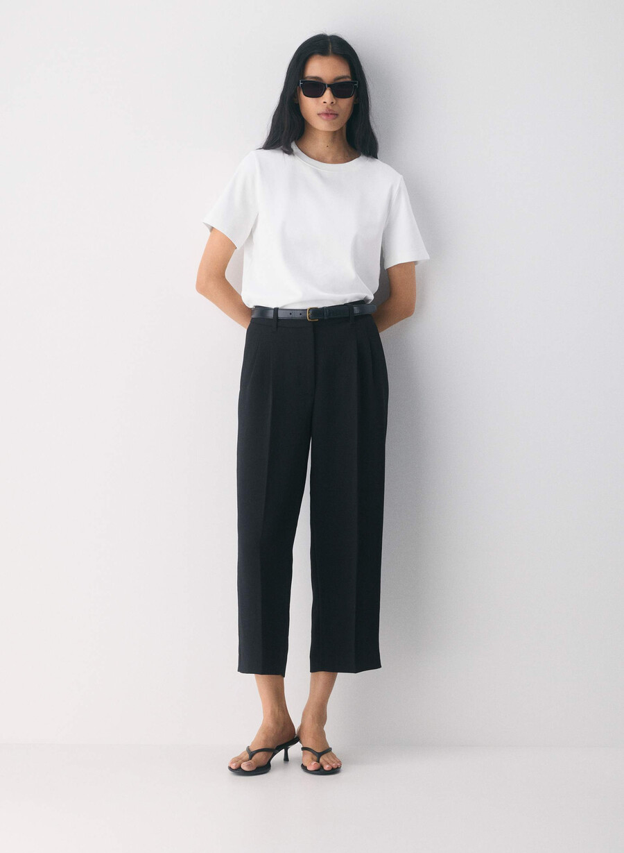 pantalonii scurți the effortless pant - crepette negri