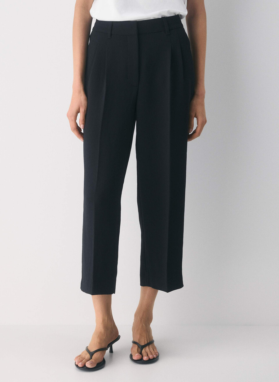 pantalonii scurți the effortless pant - crepette negri