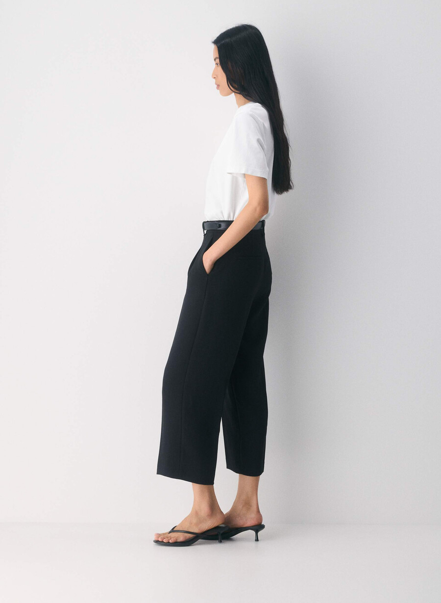pantalonii scurți the effortless pant - crepette negri