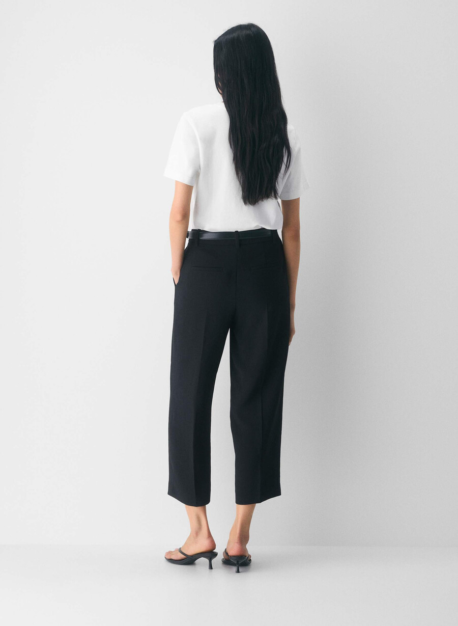 pantalonii scurți the effortless pant - crepette negri