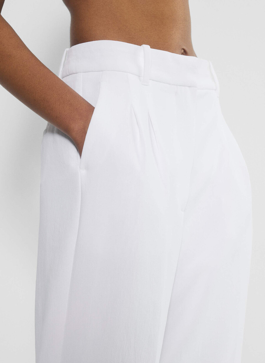 pantalonii scurți the effortless pant - crepette alb