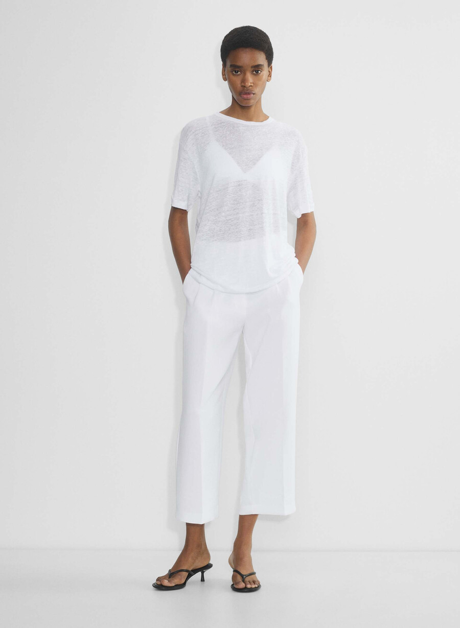 pantalonii scurți the effortless pant - crepette alb