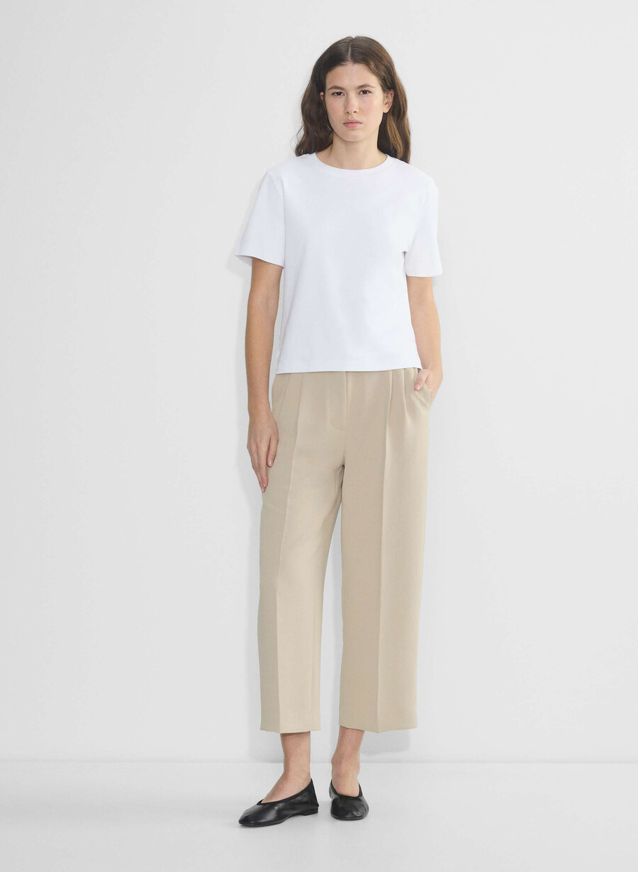 pantalonii scurți the effortless pant - crepette marcona beige