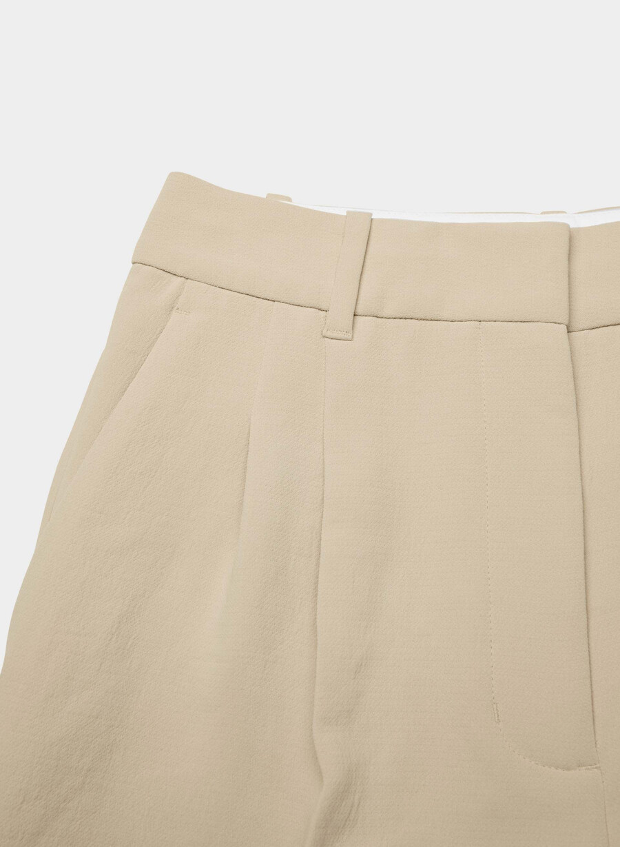 pantalonii scurți the effortless pant - crepette marcona beige