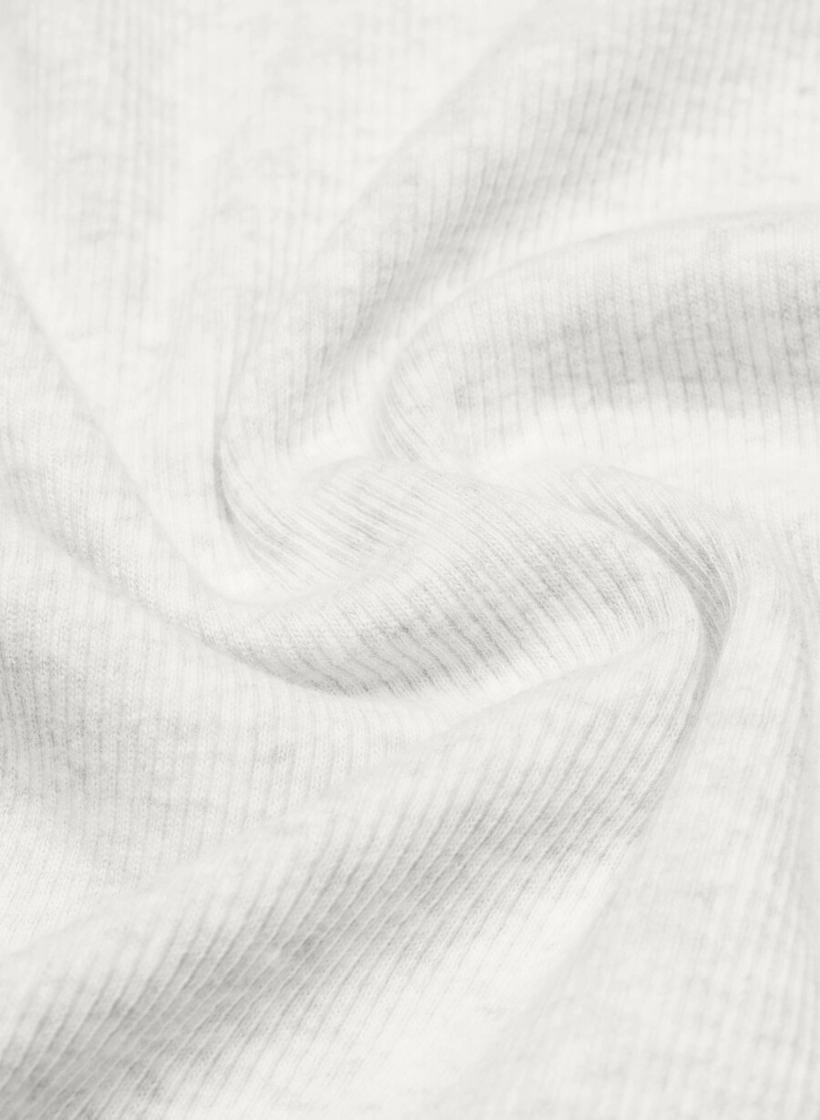 tricou homestretch rib cu talie rotundă și mânecă lungă alb-negru