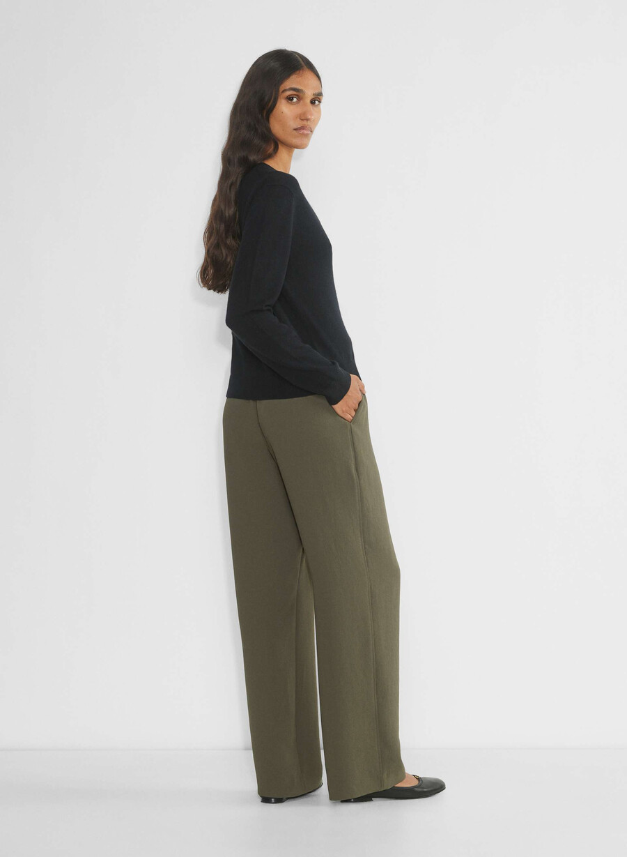 pantaloni thesis - crepette dark olive