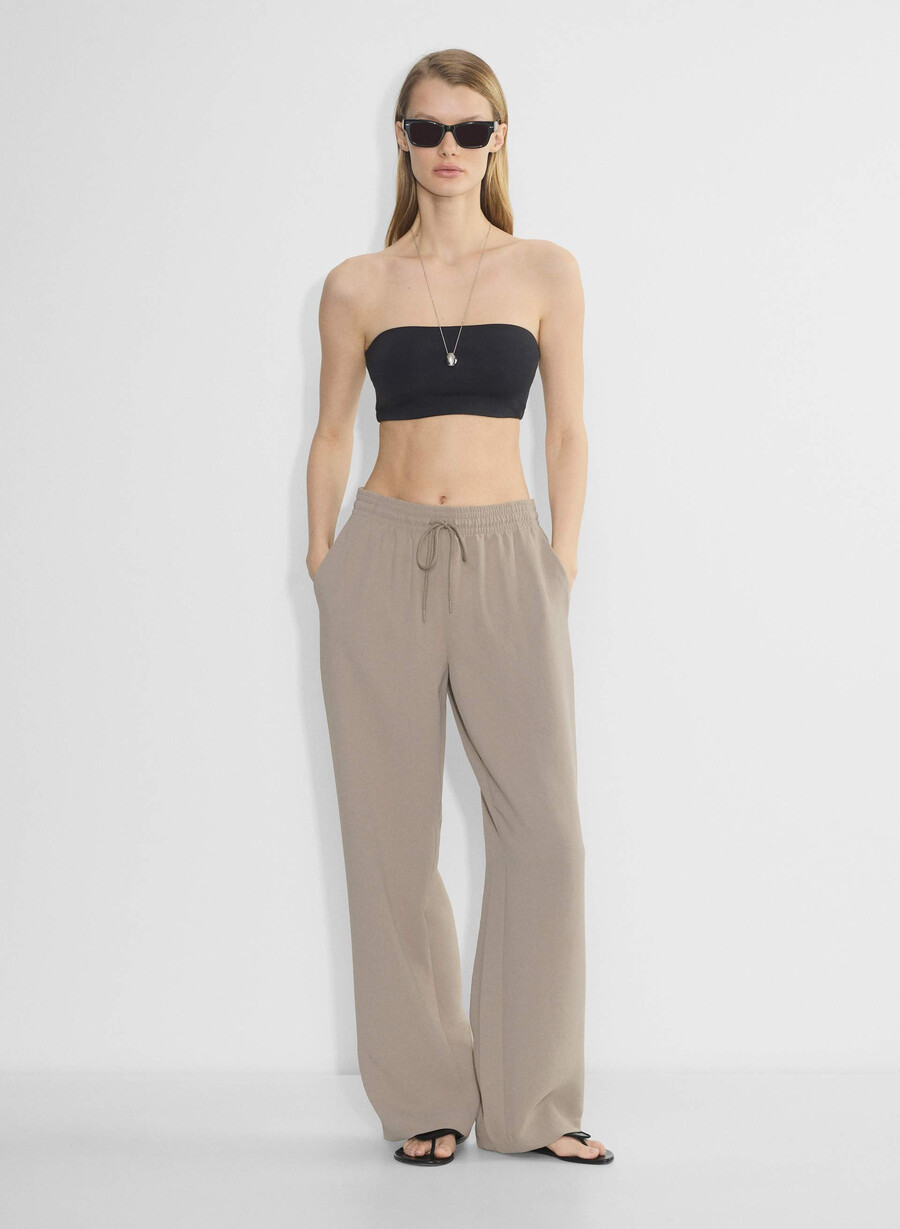 pantaloni thesis - crepette nomad taupe