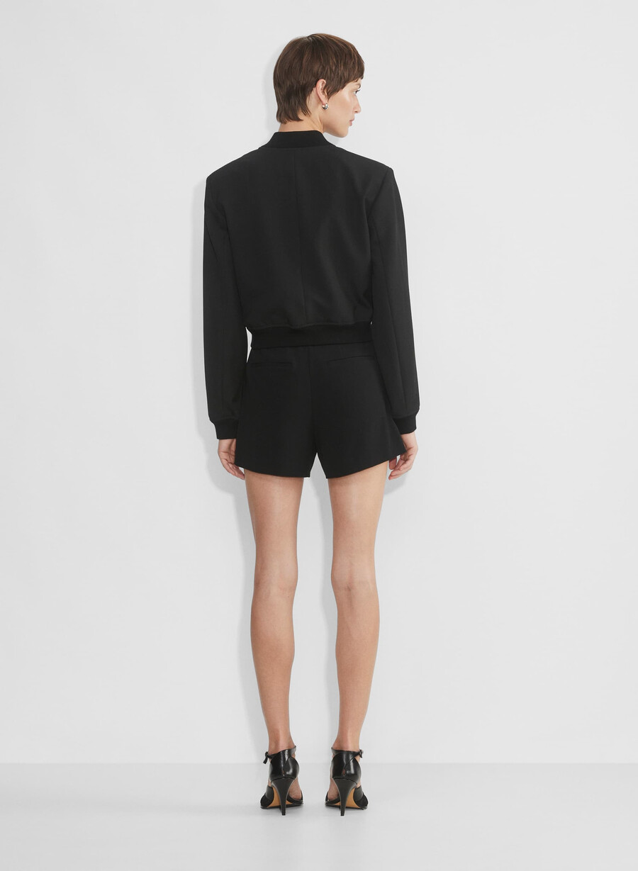 pantaloni scurți mini plisați negri