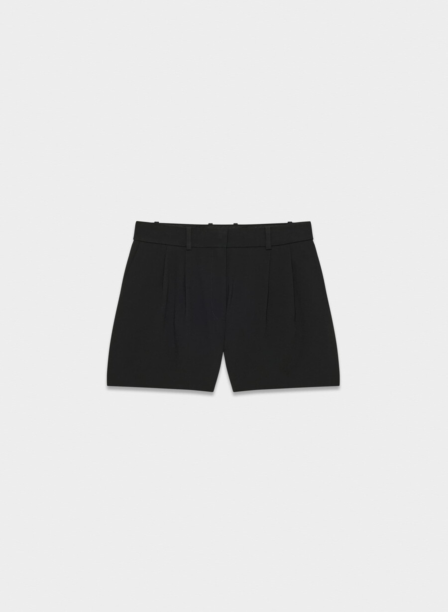 pantaloni scurți mini plisați negri