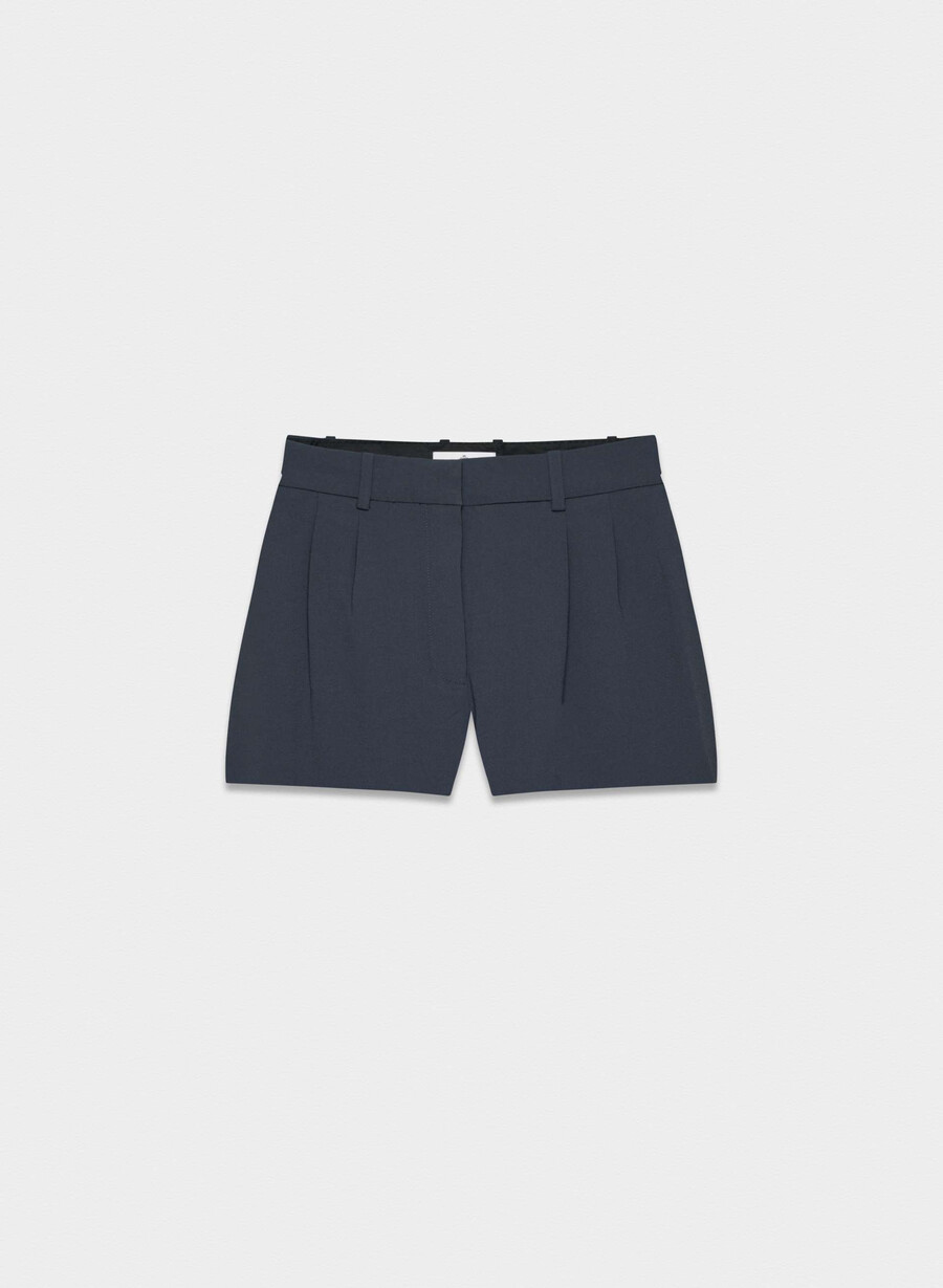 pantaloni scurți mini plisați dark navy