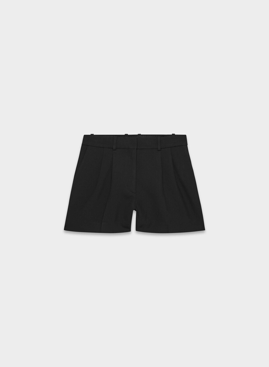 pantaloni scurți mini plisați - ressential black