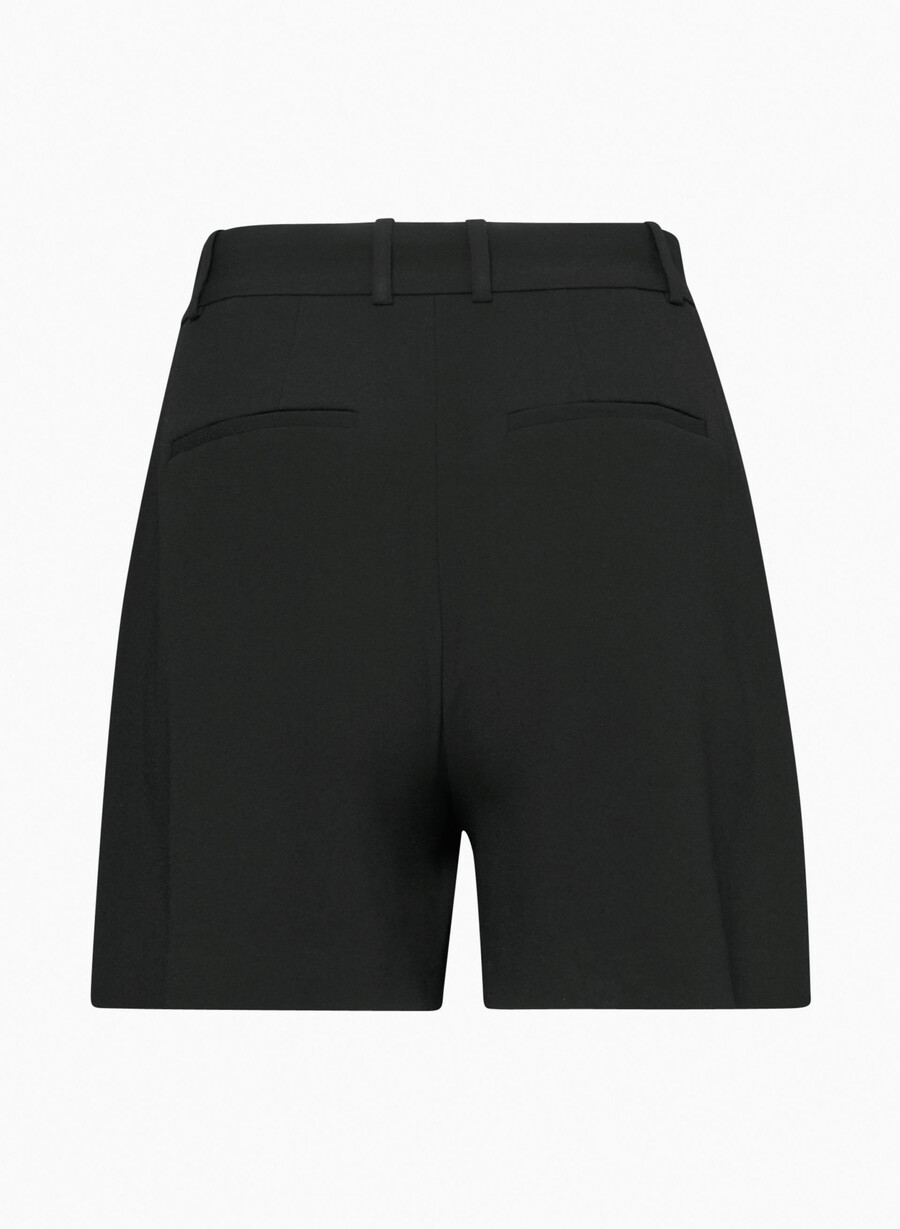 pantaloni scurți plisați la jumătatea coapsei negri