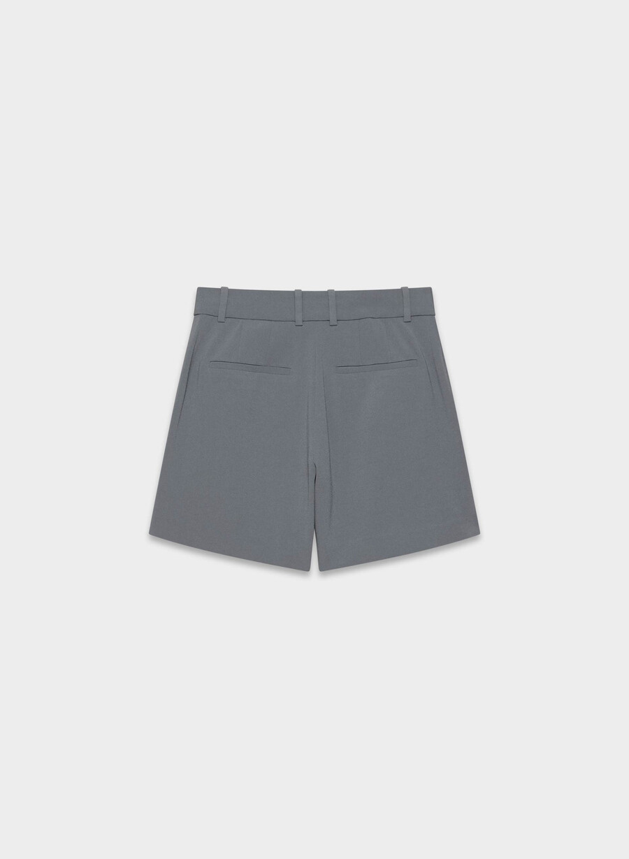 pantaloni scurți plisați la jumătatea coapsei vintage bleumarin