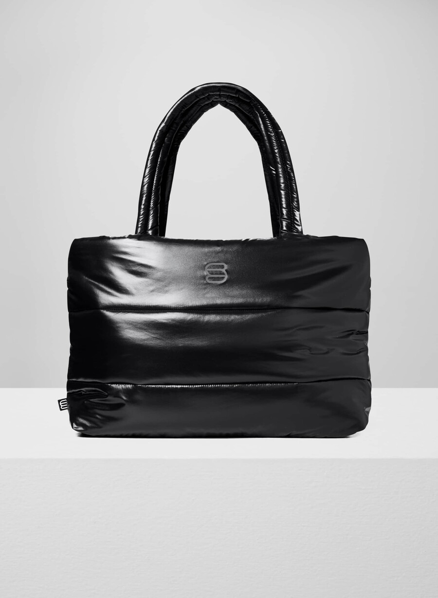 geantă tote the super puff - negru lucios