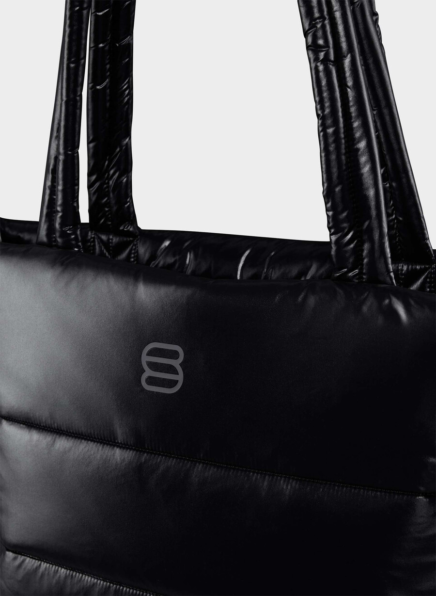 geantă tote the super puff - negru lucios