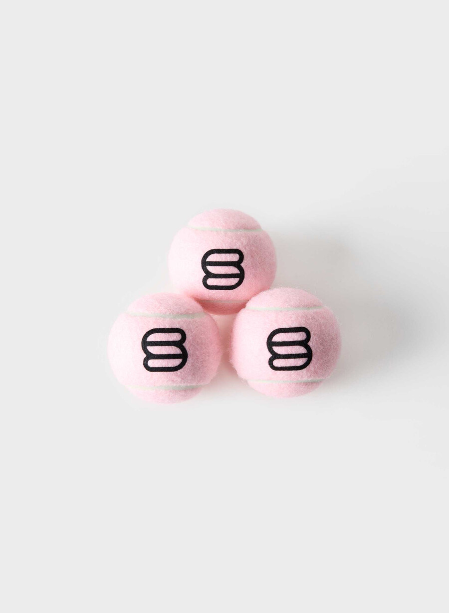 pachet de 3 mingi de tenis super puff roz cretă