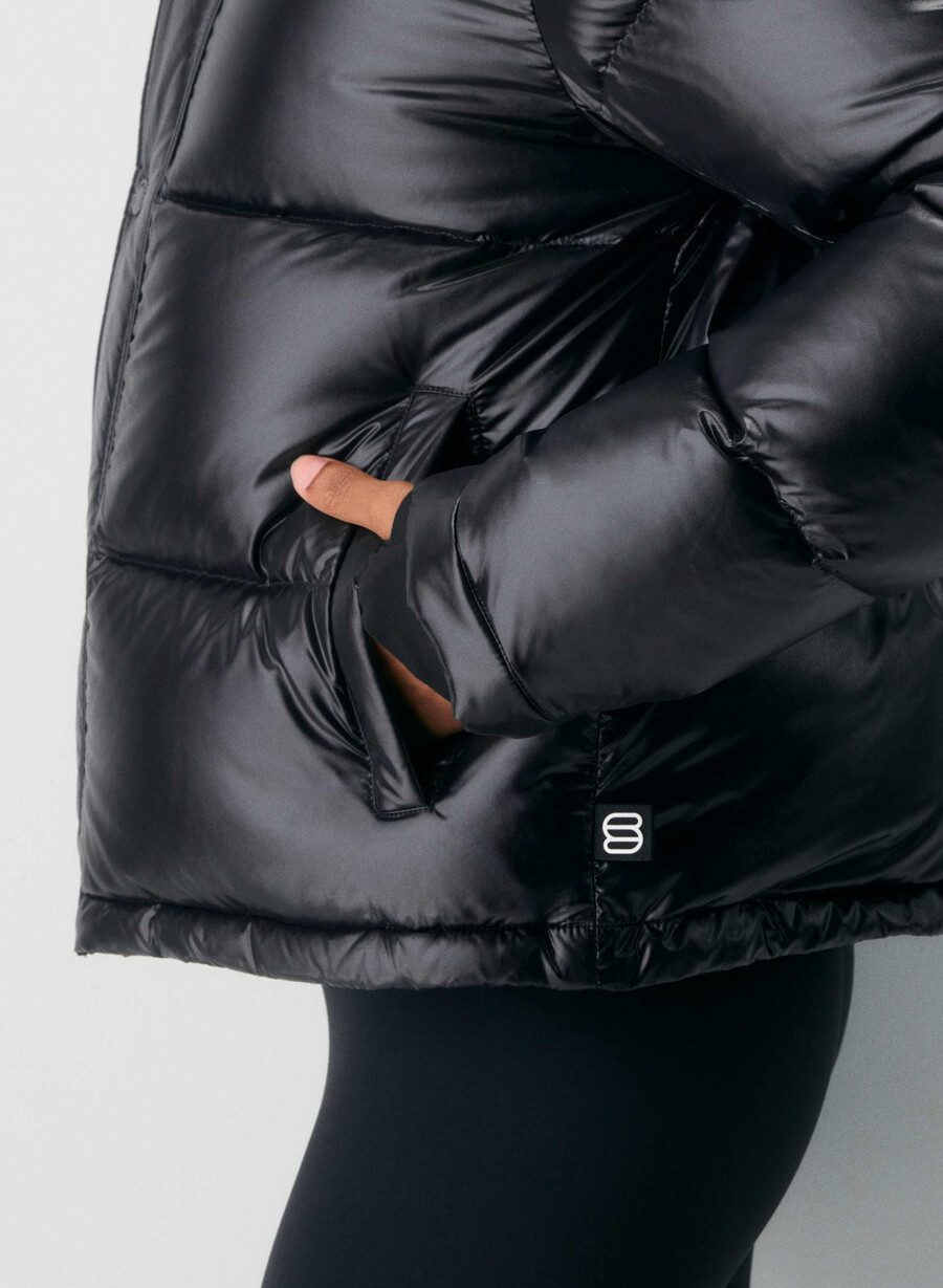 pantaloni scurți the super puff - negru foarte lucios