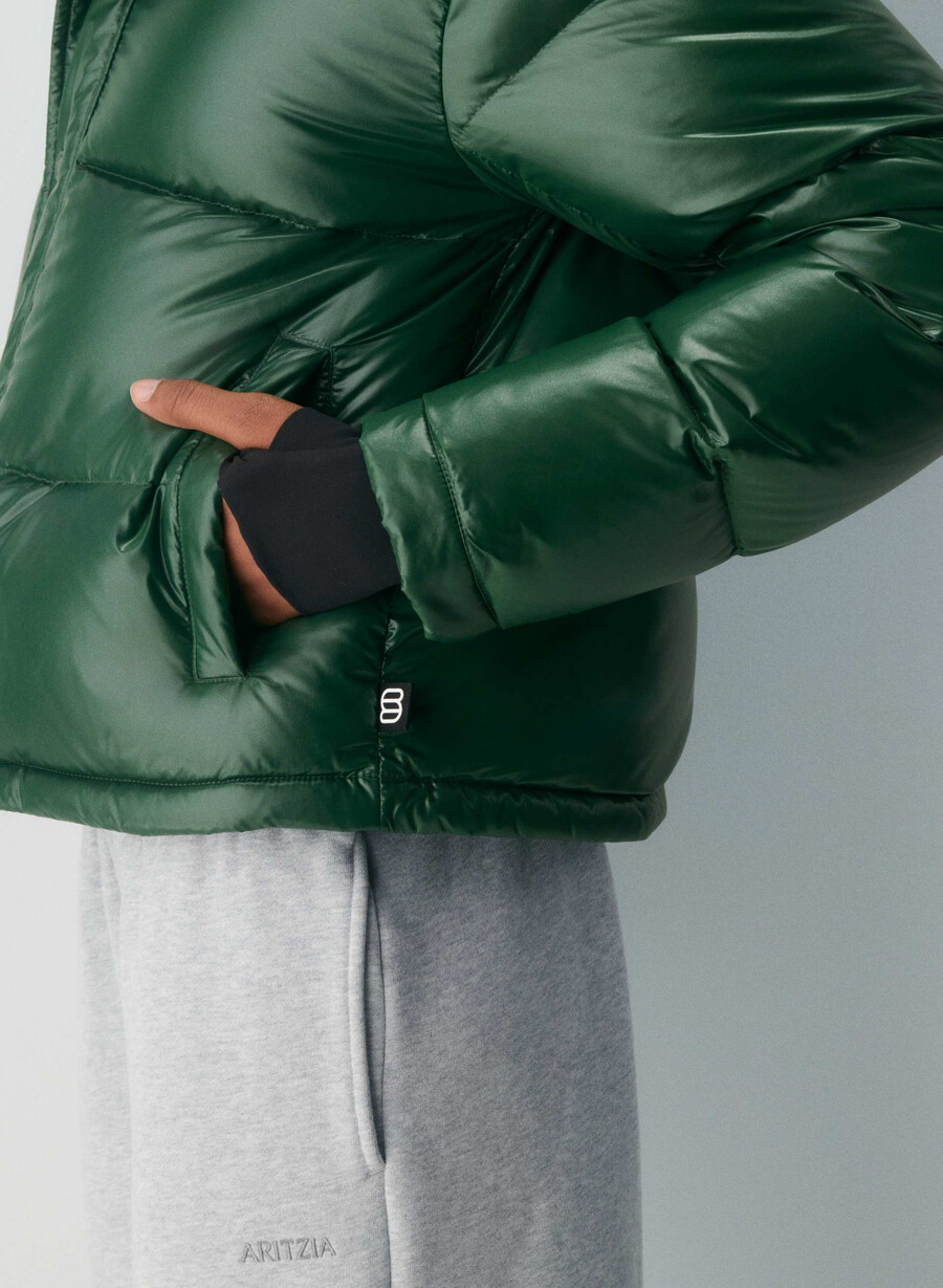 pantaloni scurți the super puff - verde campus lucios