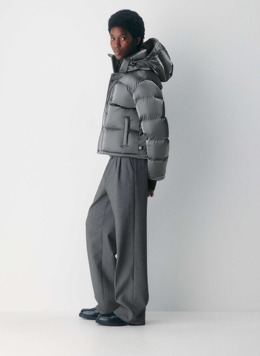 pantaloni scurți the super puff - liquid shine gri cĂrbune