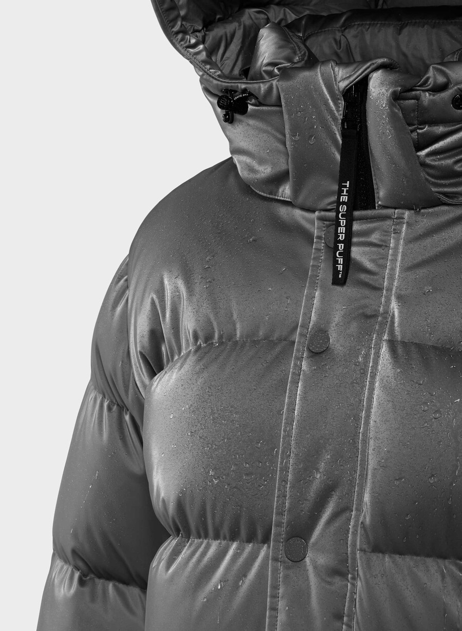 pantaloni scurți the super puff - liquid shine gri cĂrbune
