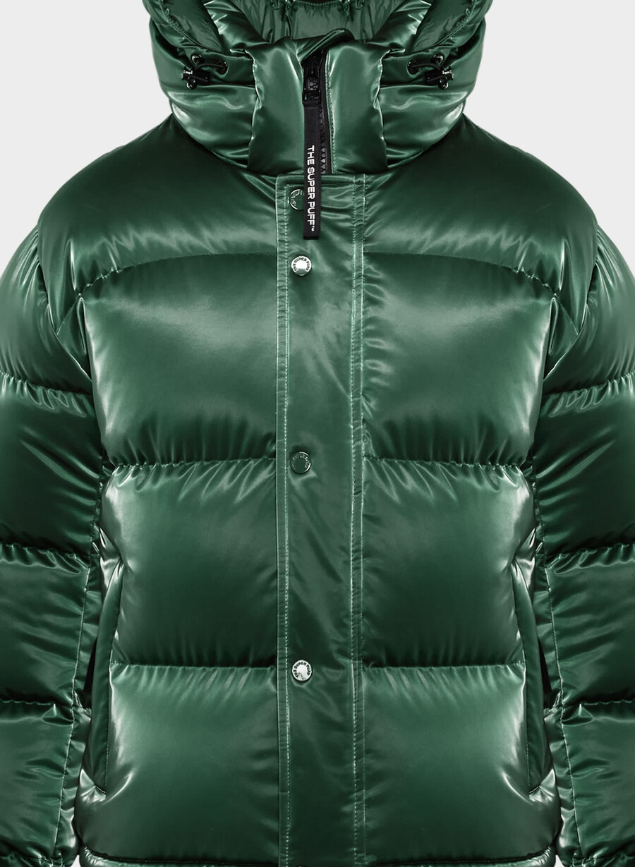 pantaloni scurți the super puff - strălucire lichidă campus verde