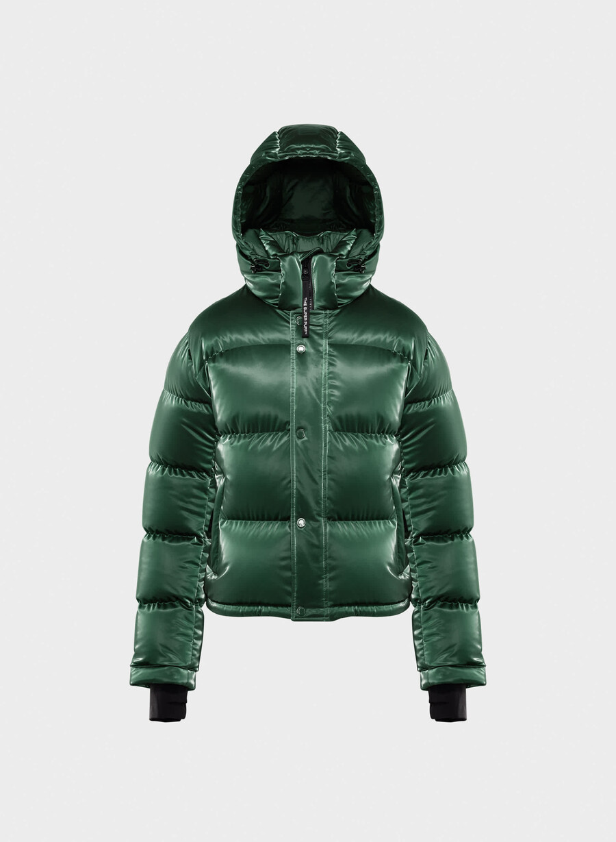 pantaloni scurți the super puff - strălucire lichidă campus verde