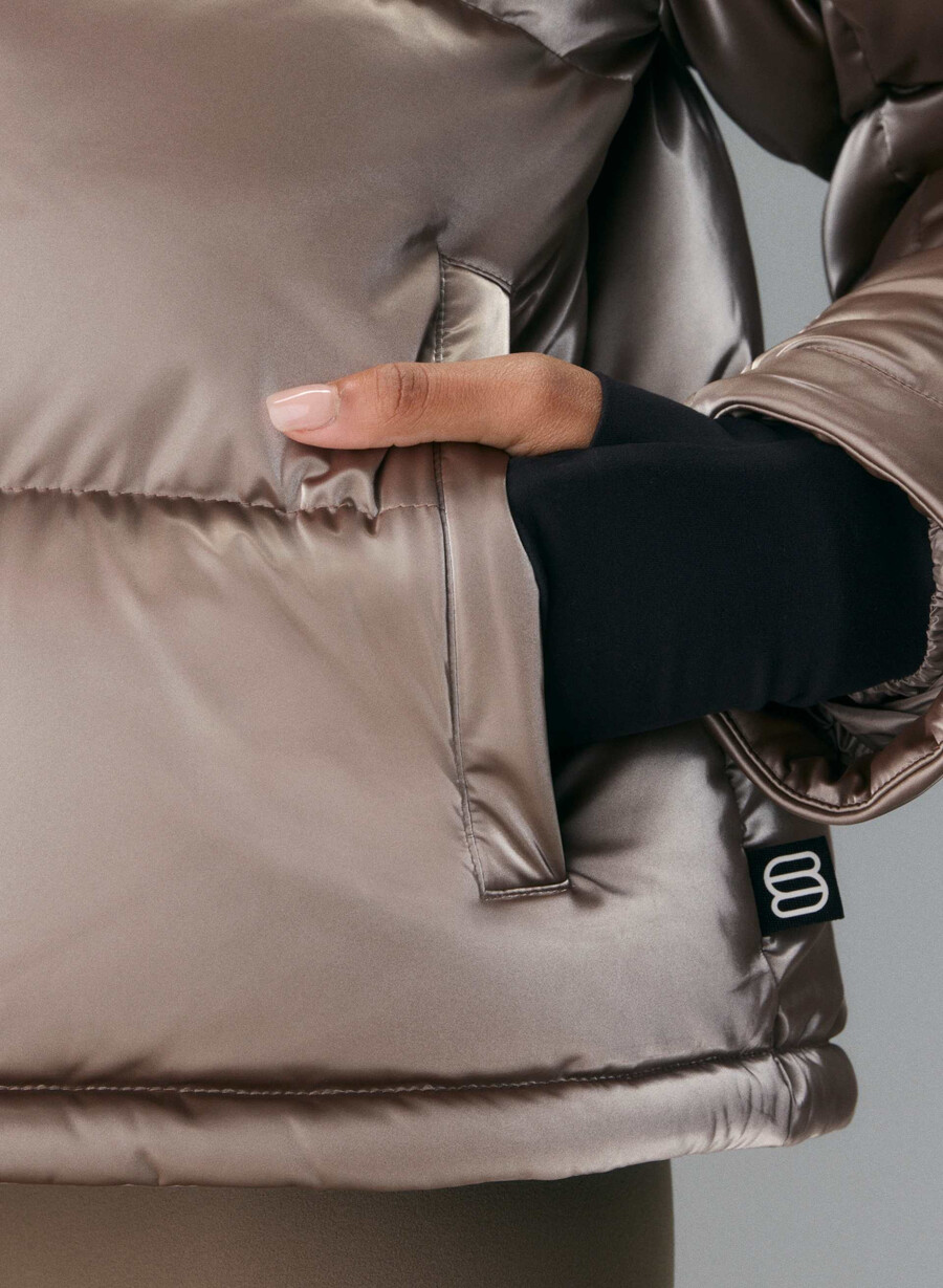pantaloni scurți the super puff - strălucire lichidă modern taupe