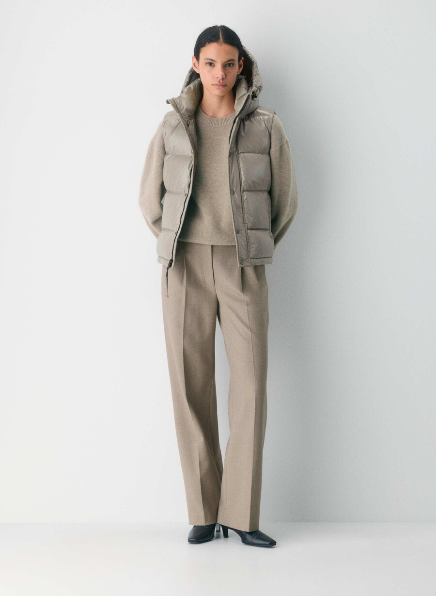vestă the super puff - gri taupe modern lucios
