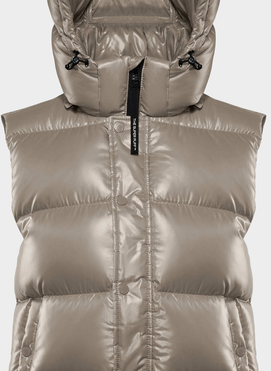 vestă the super puff - gri taupe modern lucios