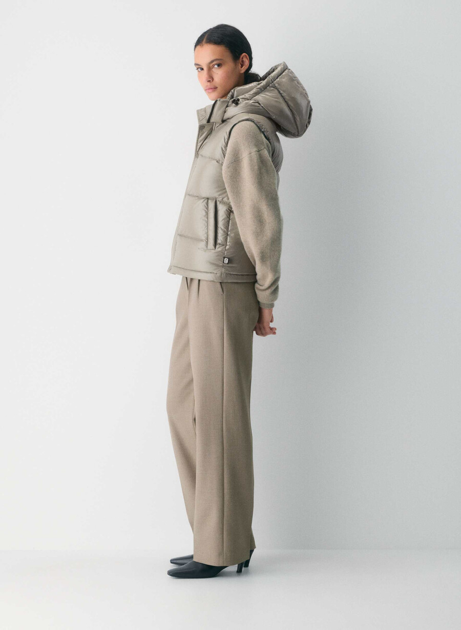 vestă the super puff - gri taupe modern lucios