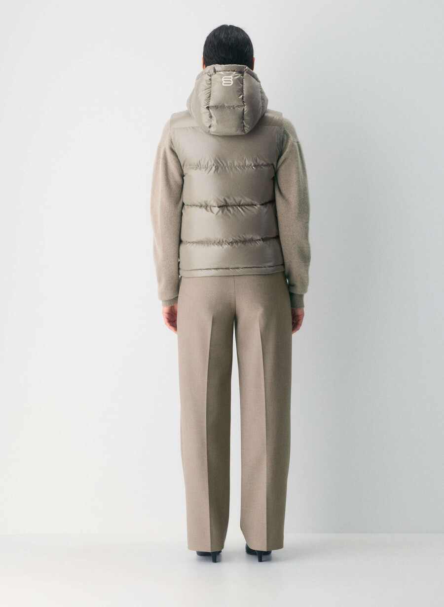 vestă the super puff - gri taupe modern lucios