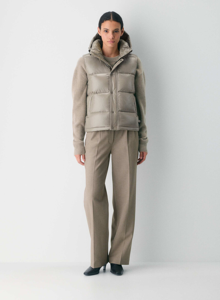 vestă the super puff - gri taupe modern lucios