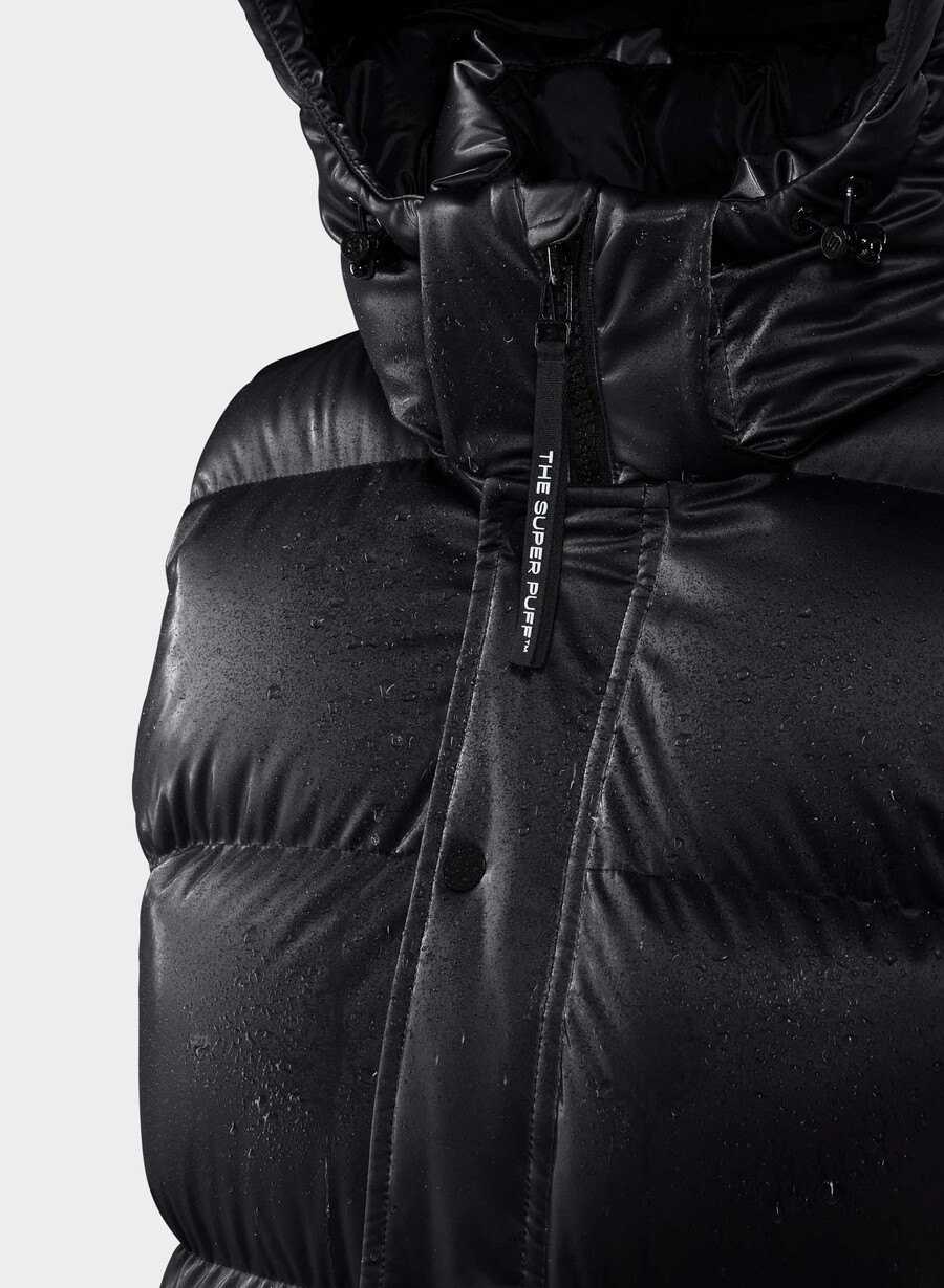 vestă the super puff - negru cu luciu lichid
