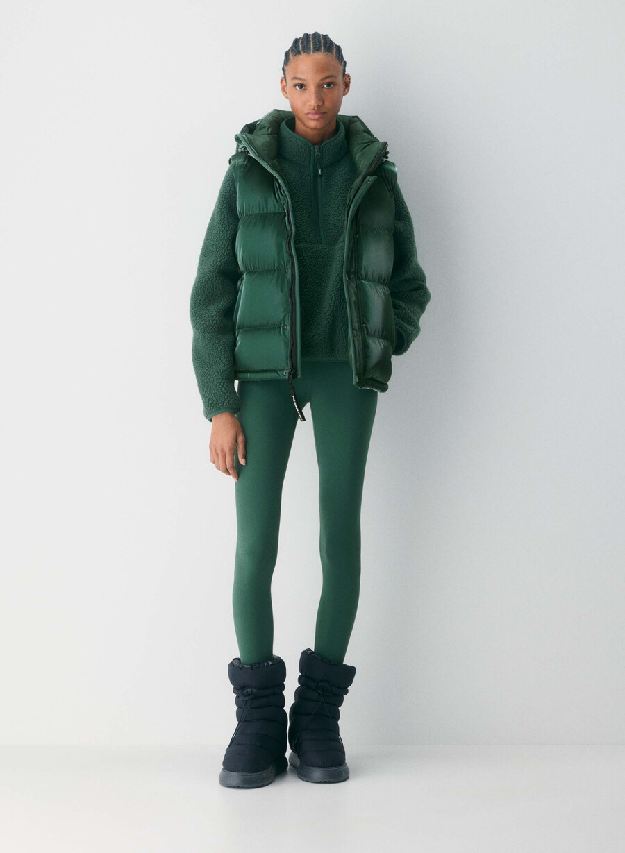 vestă super puff - liquid shine campus green