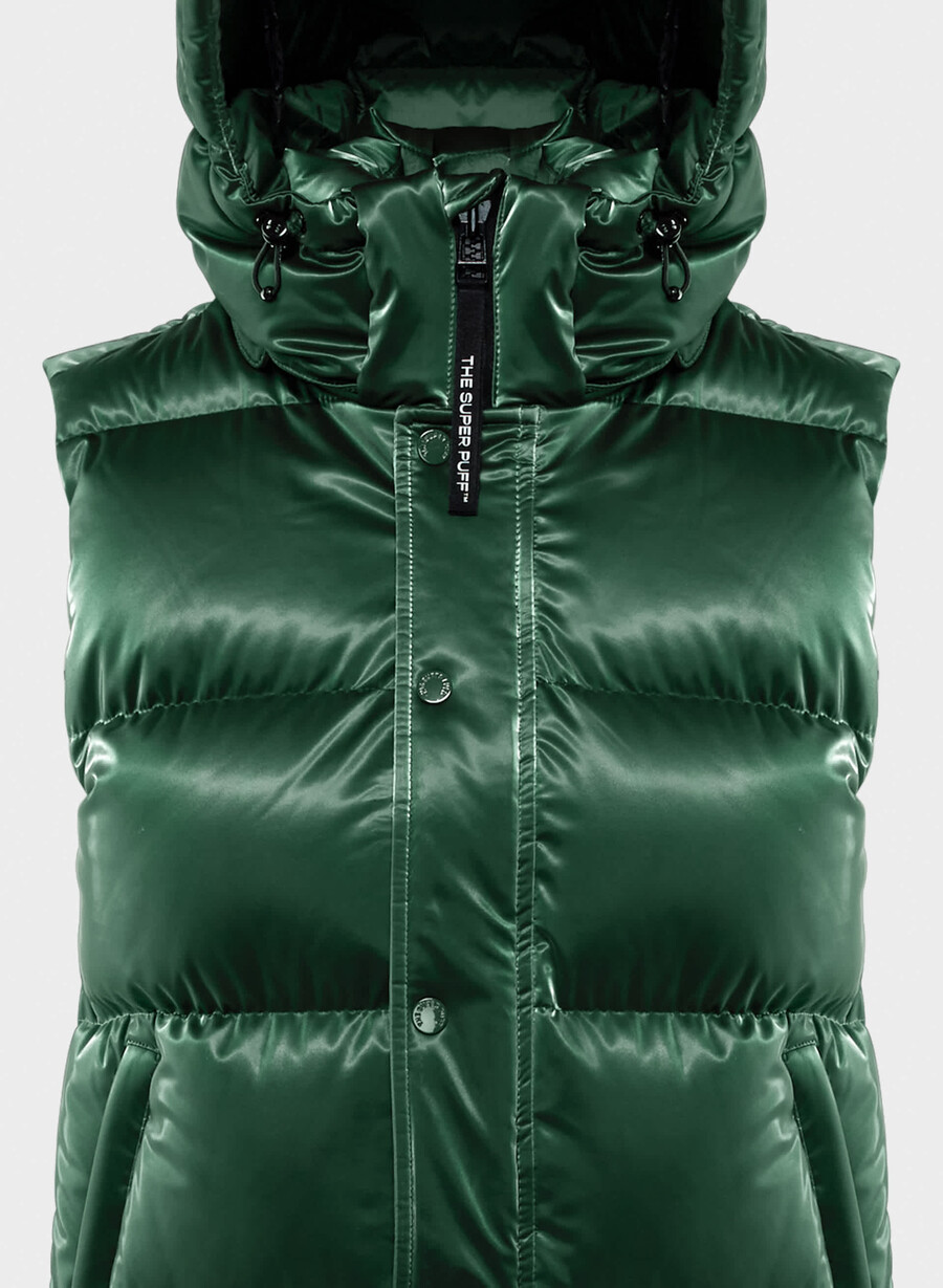 vestă super puff - liquid shine campus green