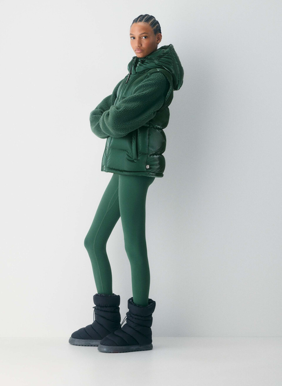 vestă super puff - liquid shine campus green