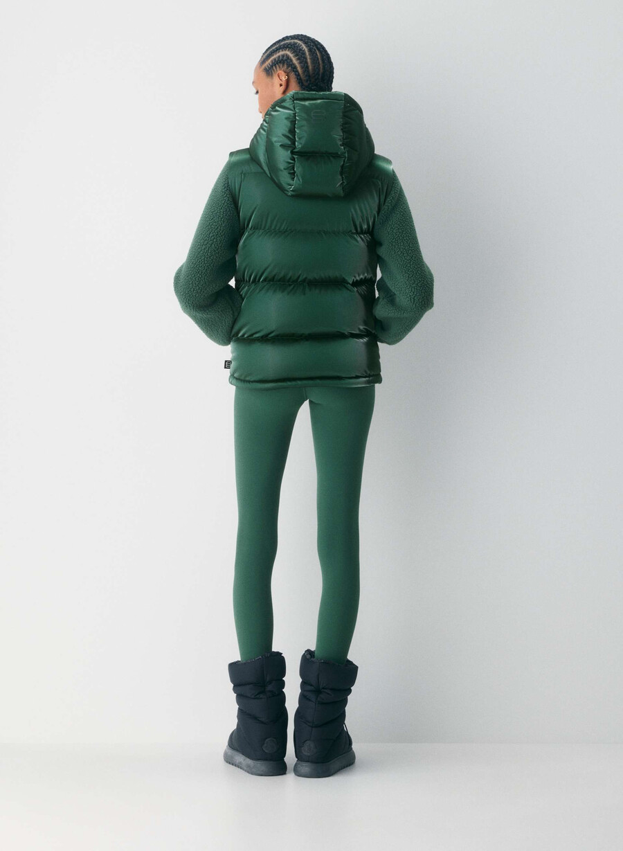 vestă super puff - liquid shine campus green