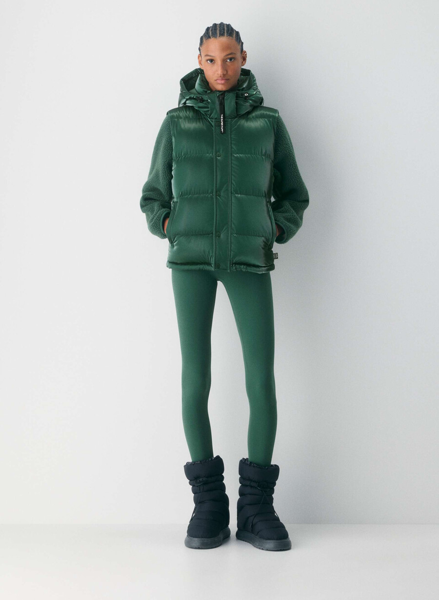 vestă super puff - liquid shine campus green