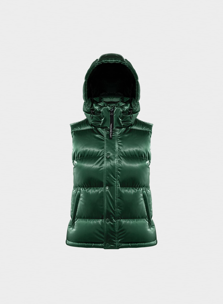 vestă super puff - liquid shine campus green