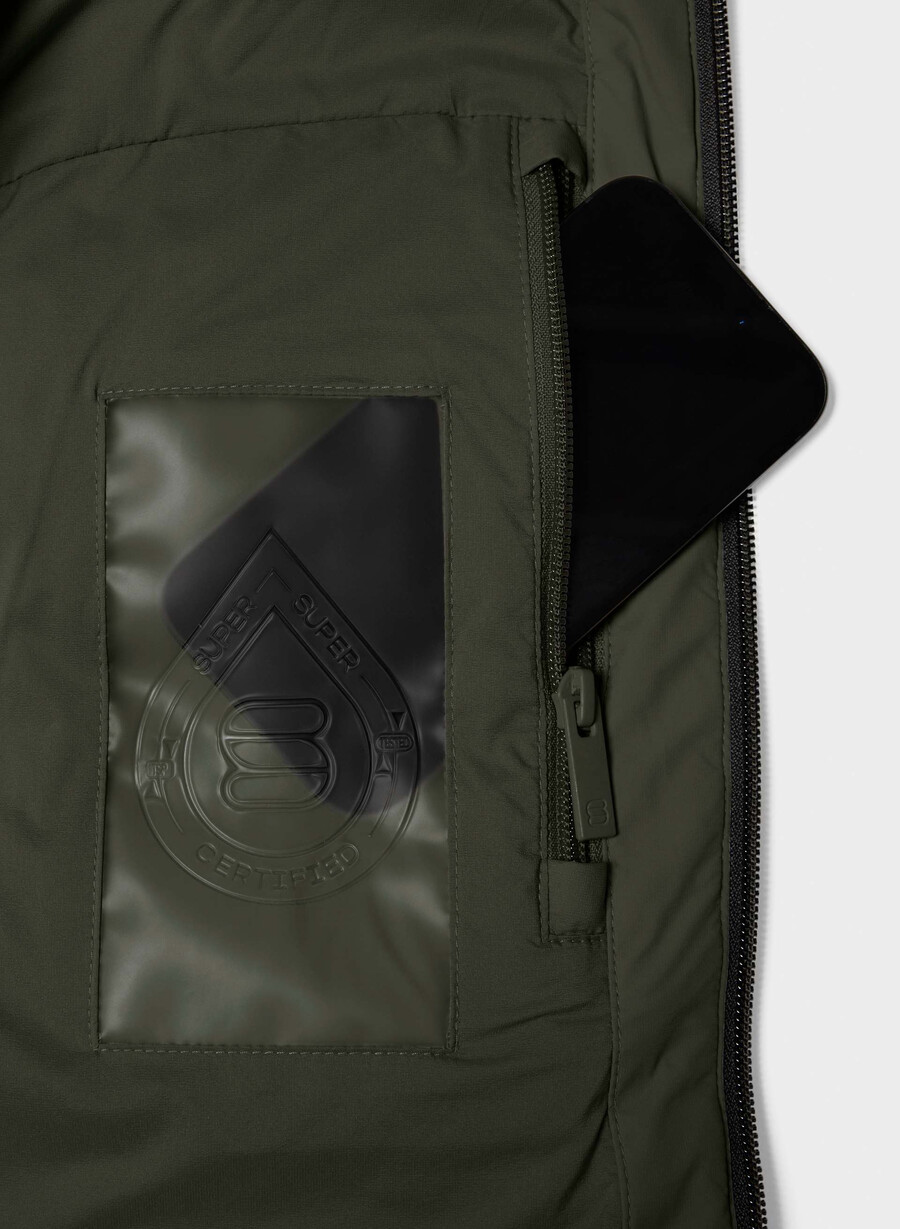 pantaloni scurți super puff₂o - rainstop verde flint