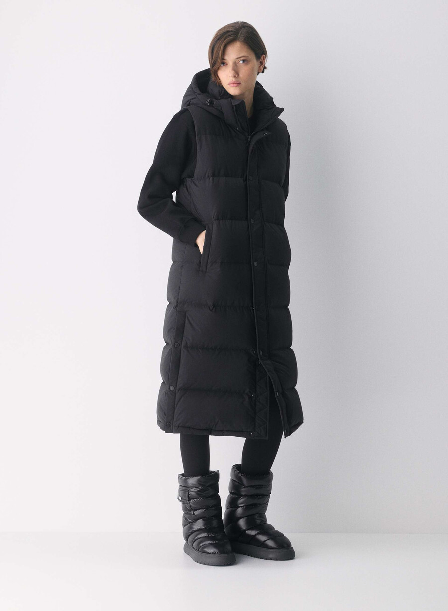 vestă lungă the super puff - climatte negru